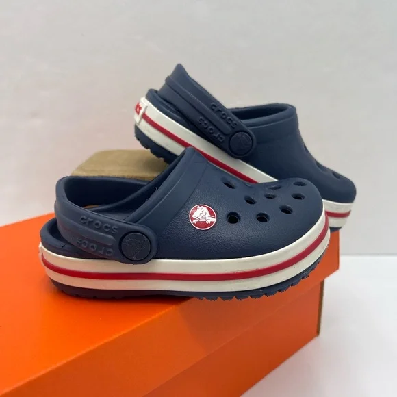 CROCS Kids Navy Blue Slippers - Picture 9 of 16